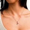 Sterling Silver 1/20 CT. T.W. Diamond Red Ceramic Mushrooms Charm