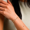 10K Semi-Sold Gold Diamond-Cut Rolo Chain Bracelet