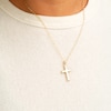 14K Hollow Gold Flare Ends Cross Charm