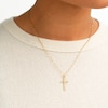 14K Hollow Gold Small Reversible Cross Charm