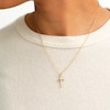 14K Hollow Gold Dainty Reversible Cross Charm
