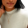 14K Solid Gold Diamond-Cut Cross Two-Tone Charm