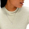 10K Solid White Gold CZ Cross Charm