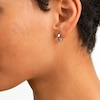​​​​​​​14K Solid White Gold Snap Hoops