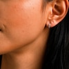 10K Solid White Gold CZ Studs and Huggies Set