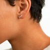 10K Solid Gold CZ Pink Three-Stone Studs