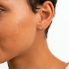 10K Solid Gold CZ Pink Open Heart Studs