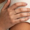 10K Solid Gold CZ Pink Heart Band Ring