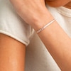 10K Solid Gold CZ Pink Link Bracelet