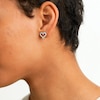 Solid Sterling Silver CZ Heart Outline Studs