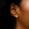 Child's 14K Semi-Solid Tri-Tone Gold Double Heart Circle Studs