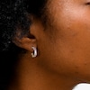 10K Gold CZ Purple Ombre Baguette Huggie Hoops