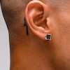14K Gold Plated 1/ CT. T.W. Black Diamond Square Studs