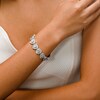 ​​​​​​​Sterling Silver CZ Heart Halo Bracelet