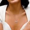 Sterling Silver CZ Baguette Cross Necklace Charm