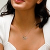 10K Solid Gold Diamond Cut Butterfly Two-Tone Necklace Charm
