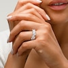 Sterling Silver CZ Pear with Halo Multi-Stone Ring - Size 8