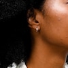 10K Solid Gold CZ Tri-Stone Huggie Hoops