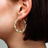 10K Hollow Gold Bamboo Hoops