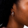 10K Solid Gold White Enamel Twist Hoops