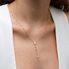 14K Gold Beaded Rosary Necklace - 18"