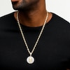 Solid Sterling Silver and 10K Plated Gold CZ Jesus Medallion Two-Tone Necklace Charm