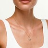 10K Solid Gold CZ Claddagh Two-Tone Necklace Charm