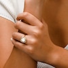 Sterling Silver CZ Yellow Emerald-Cut Halo Ring - Size 8