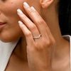 Sterling Silver CZ Round Chevron Ring