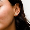 14K Plated Gold Diamond Accent Heart Studs
