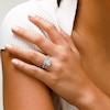Sterling Silver CZ Baguette Halo Split Shank Ring - Size 7