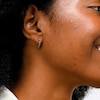 10K Gold Black CZ Baguette-Cut Huggie Hoops