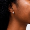 10K Hollow Gold Glitter Enamel Hoop Studs
