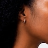 Thumbnail Image 4 of 10K Solid Gold Beaded Huggie Hoops