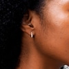 10K Solid Gold CZ Huggie Hoops