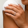 Sterling Silver Lavender  and White CZ Ring Band - Size 7