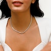 ​​​​​​​Sterling Silver CZ Tennis Necklace - 17"