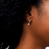 10K Solid Gold CZ Dangle Huggie Hoops