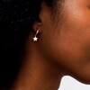 10K Solid Gold Star Dangle Huggie Hoops