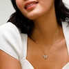 14K Gold Plated 1/20 CT. T.W. Diamond Small Butterfly Necklace Charm