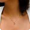 14K Gold Plated Diamond Accent Small Heart Outline Necklace Charm