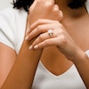 14K Plated Gold 1/6 CT. T.W. Diamond Pavé Cushion Halo Ring