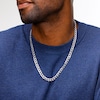 Sterling Silver Diamond-Cut Hammered Curb Chain Made in Italy - 22"