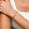 ​​​​​​​10K Hollow Gold Diamond-Cut Cuban Grumetta Chain Bracelet Made in Italy - 7.5"