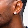 14K Gold Plated 1/20 CT. T.W. Diamond Medium Square Studs