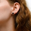 Sterling Silver CZ Black Square Solitaire Studs
