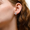 Sterling Silver CZ Heart Solitaire Studs