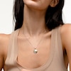 10K Solid Gold Love You to the Moon and Back Two-Tone Necklace Charm