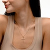 10K Solid Gold Slender Cross Necklace Charm