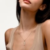 10K Solid Gold Diamond-Cut Leaf Cross Necklace Charm